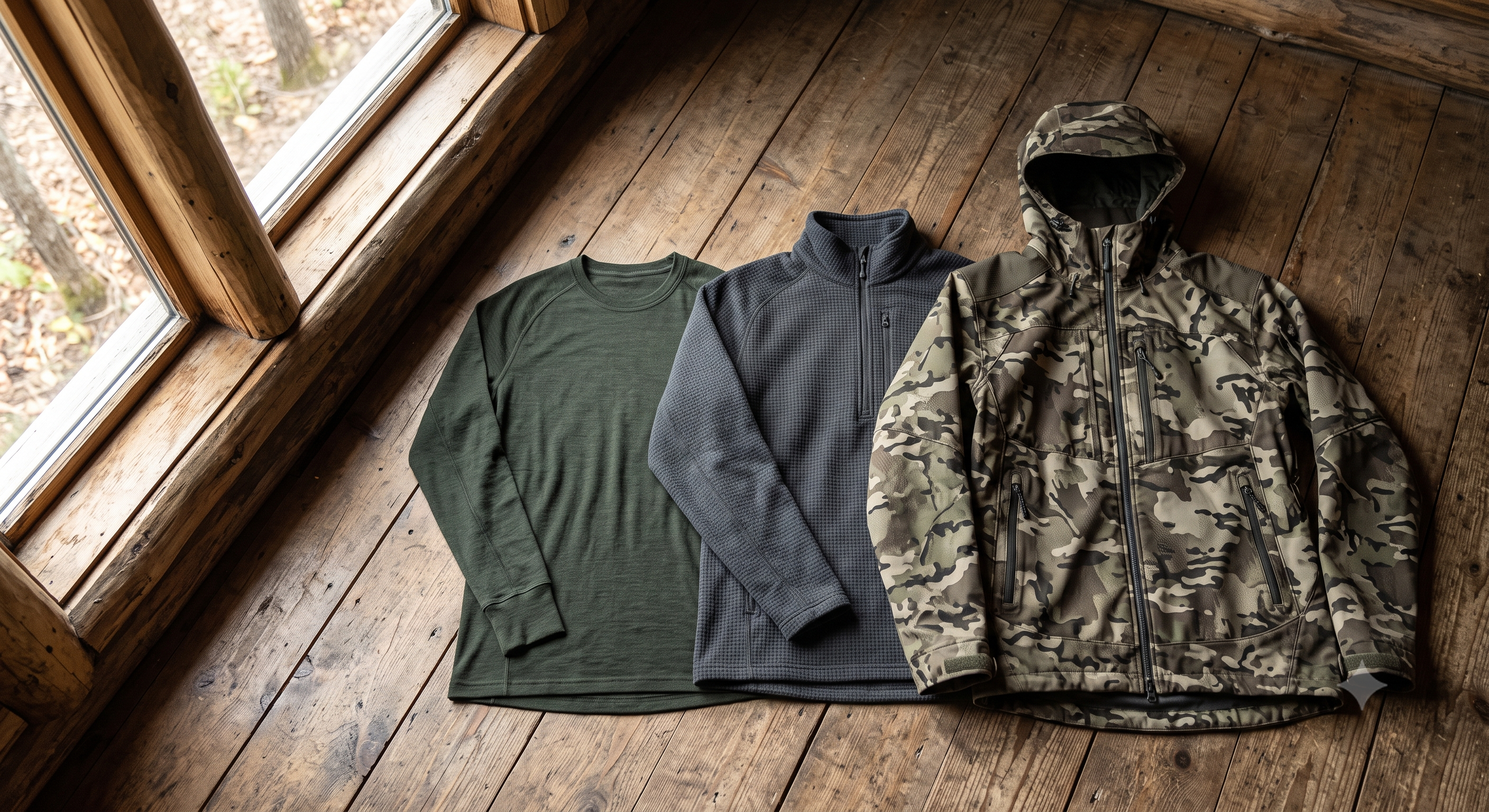 King's Camo XKG layering pieces laid out